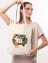 Zoozie Bags Bolso de mano 1616 de algodón 100% Bolso de mano para mujer Color Crema 35x40x8 cm